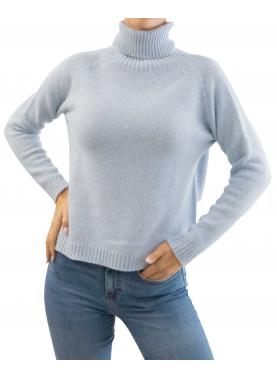 Maglione collo alto tinta unita misto cashmere 